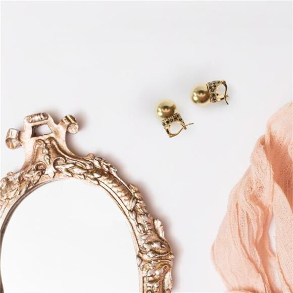 Classic Pearl Earrings | Timeless Golden Tone Elegant Jewelry Gift - Picture 5 of 5